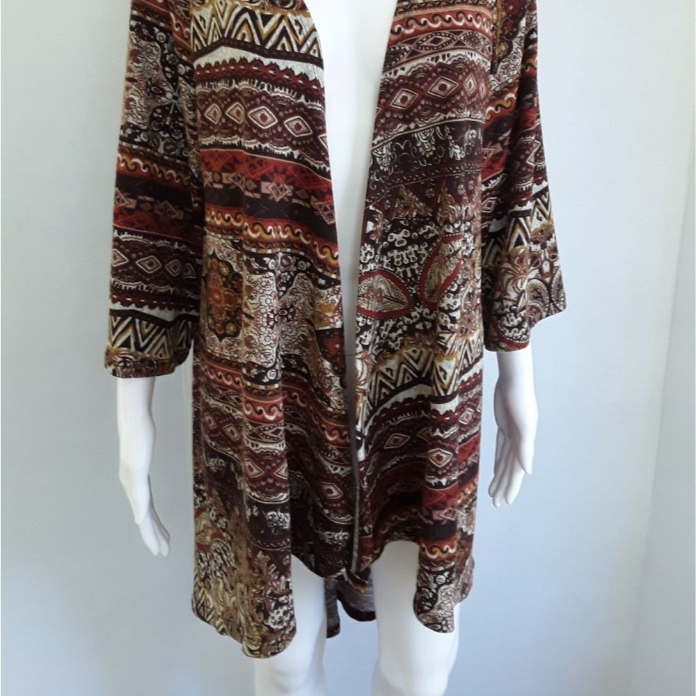 Giddy Up Glamour Hi-Low Open Front Cardigan Sz L — image 3 of 8